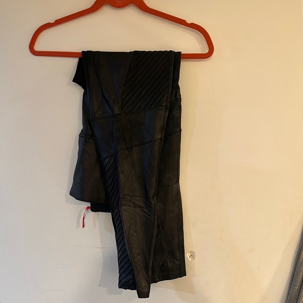 Spanx faux leather moto leggings size 2X black